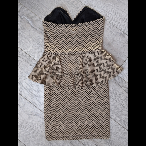 A'gaci Strapless Tan & Black Corset Dress Small - Picture 4 of 6